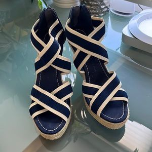 GAP, Navy & Ivory Wedge Espadrilles